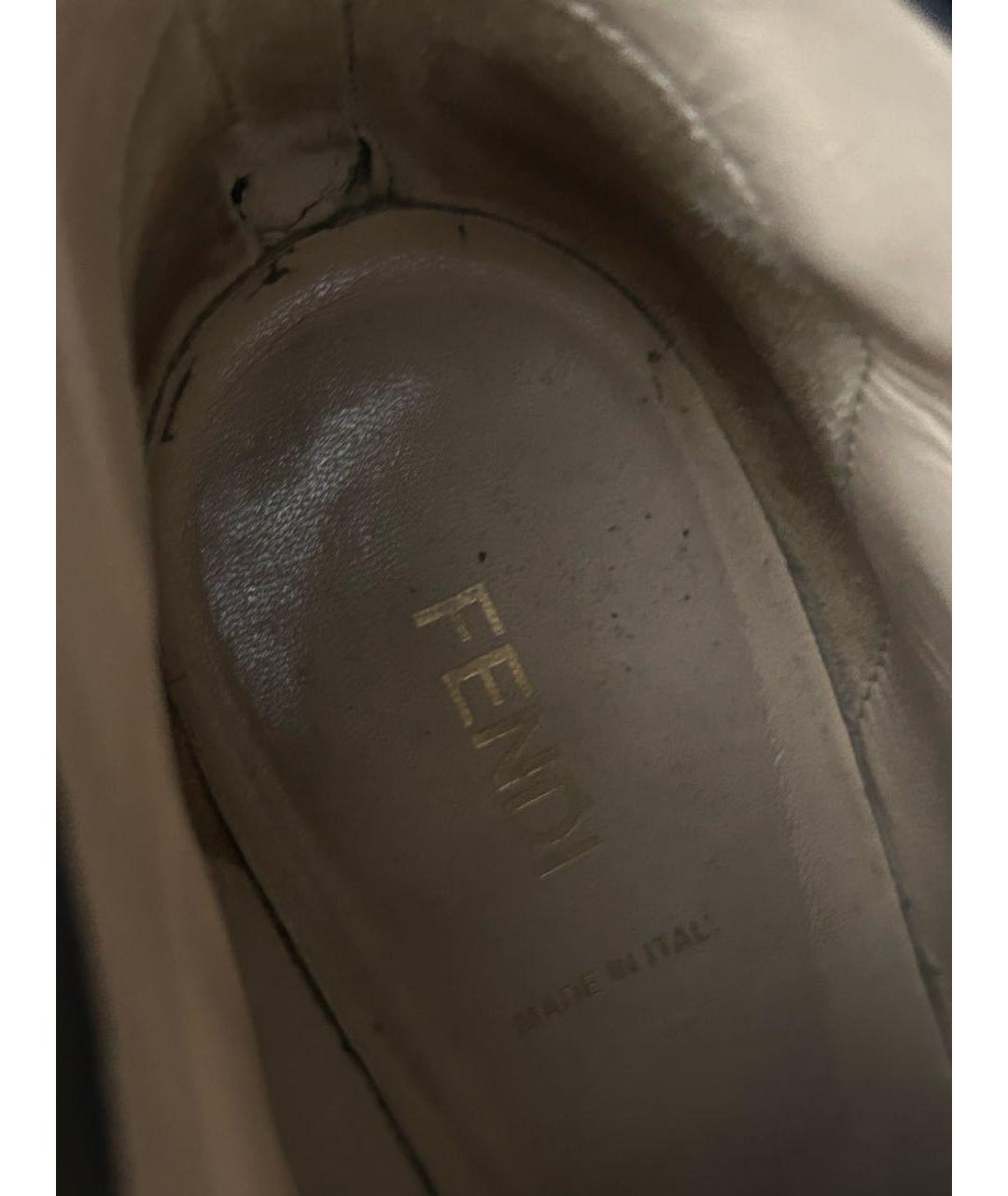 FENDI Коричневые кожаные ботильоны, фото 3