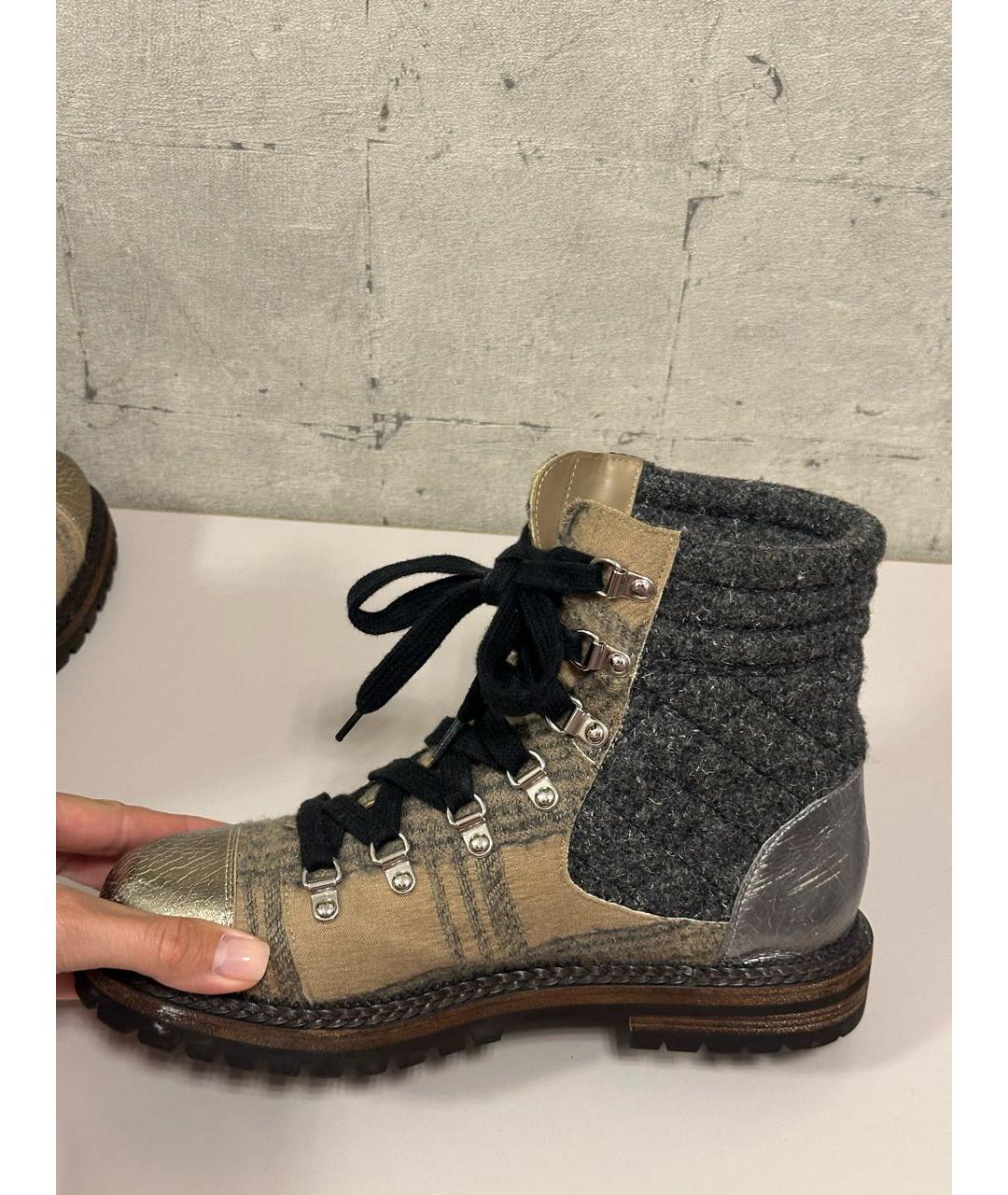 CHANEL Бежевые ботинки, фото 4