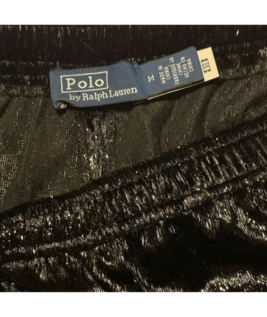 POLO RALPH LAUREN Черные полиэстеровые брюки широкие, фото 4