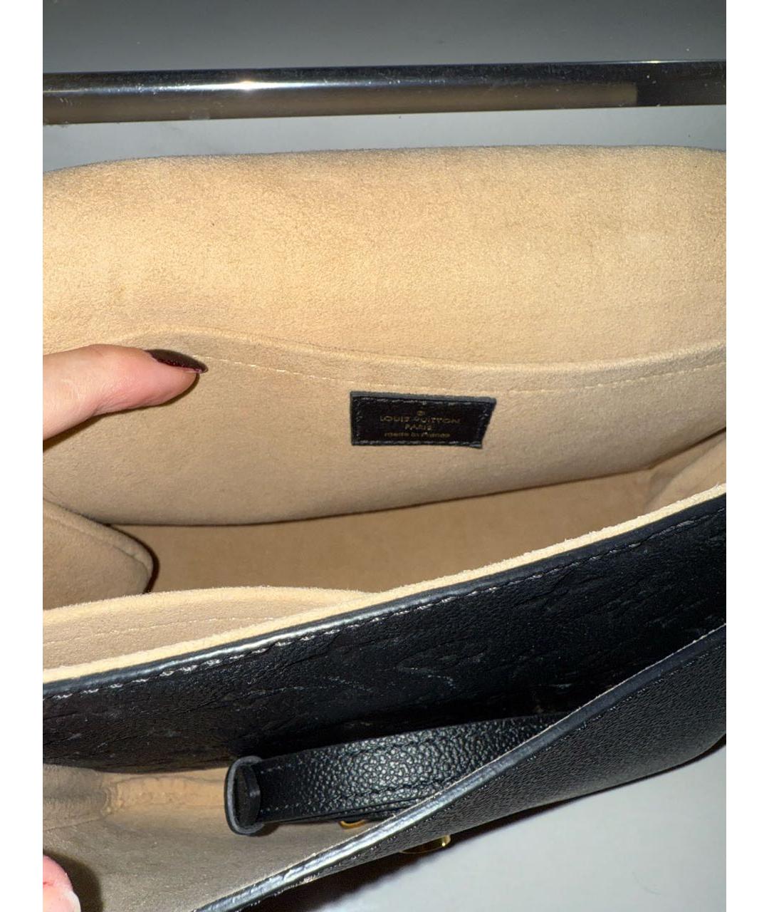 LOUIS VUITTON Черная кожаная сумка с короткими ручками, фото 4