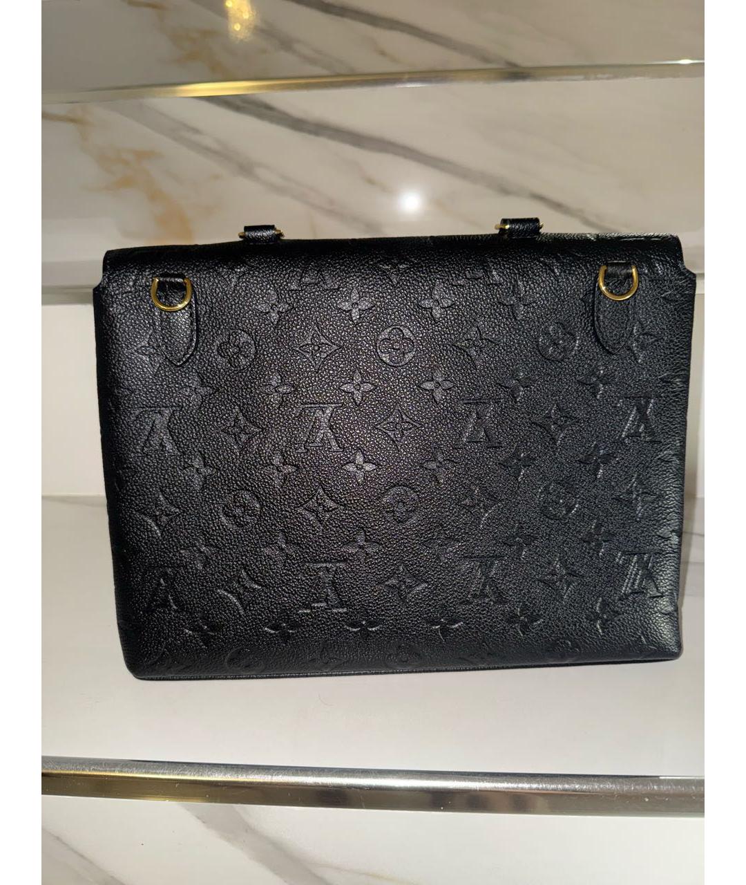 LOUIS VUITTON Черная кожаная сумка с короткими ручками, фото 3