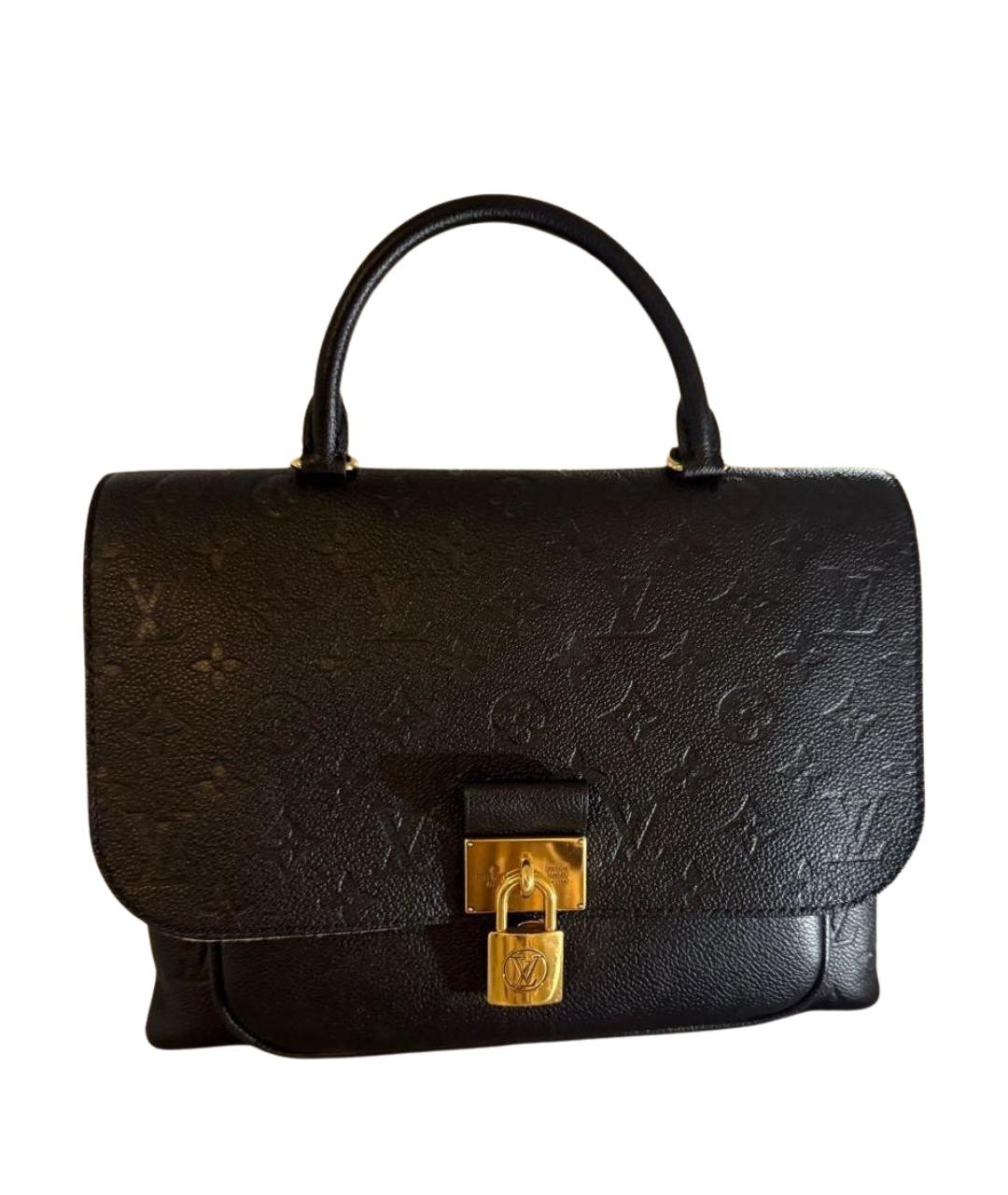 LOUIS VUITTON Черная кожаная сумка с короткими ручками, фото 1