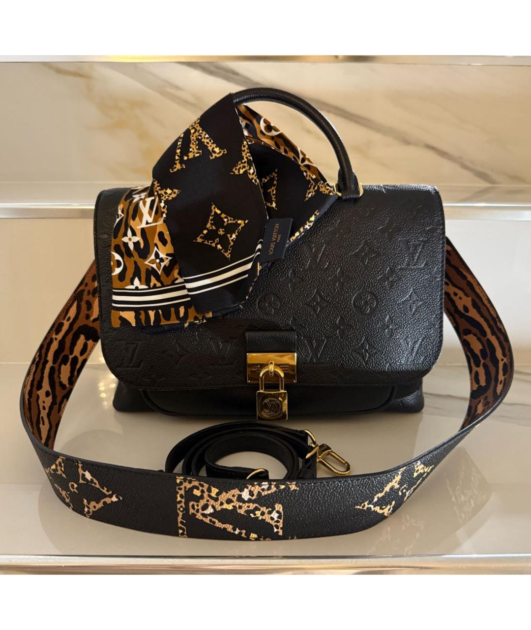 LOUIS VUITTON Черная кожаная сумка с короткими ручками, фото 2