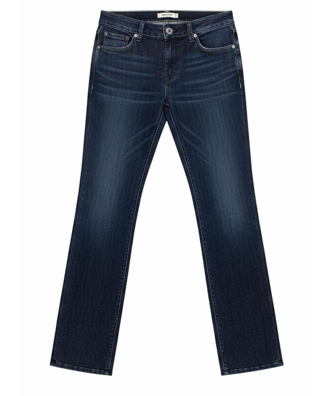 FENDI Темно-синие хлопко-эластановые прямые джинсы, фото 1