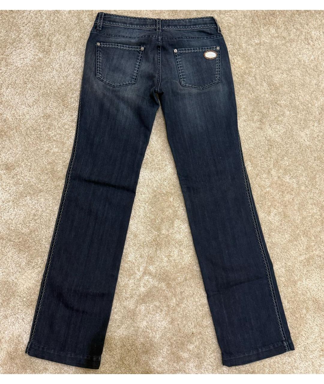 FENDI Темно-синие хлопко-эластановые прямые джинсы, фото 2