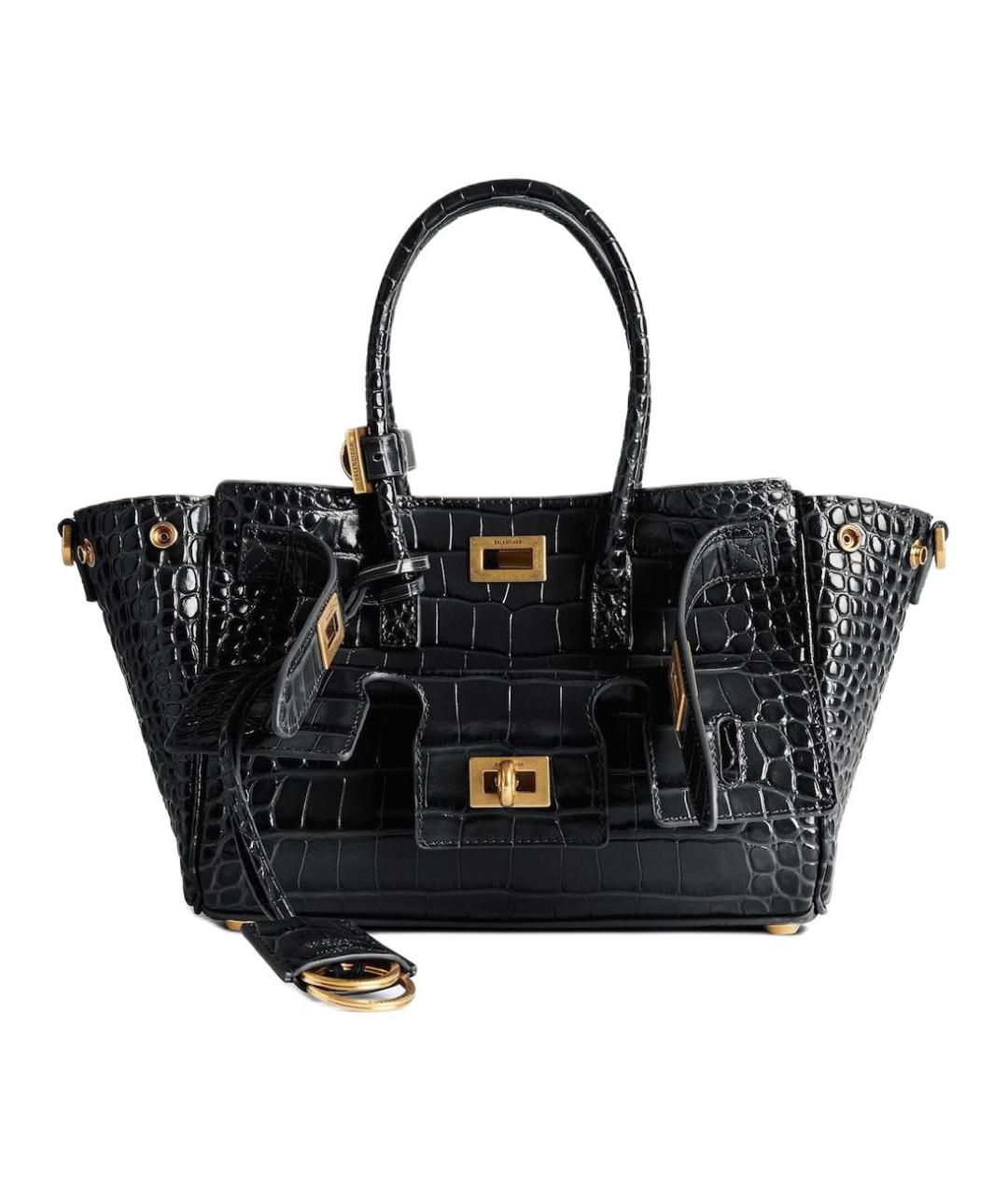 BALENCIAGA Черная кожаная сумка через плечо, фото 1