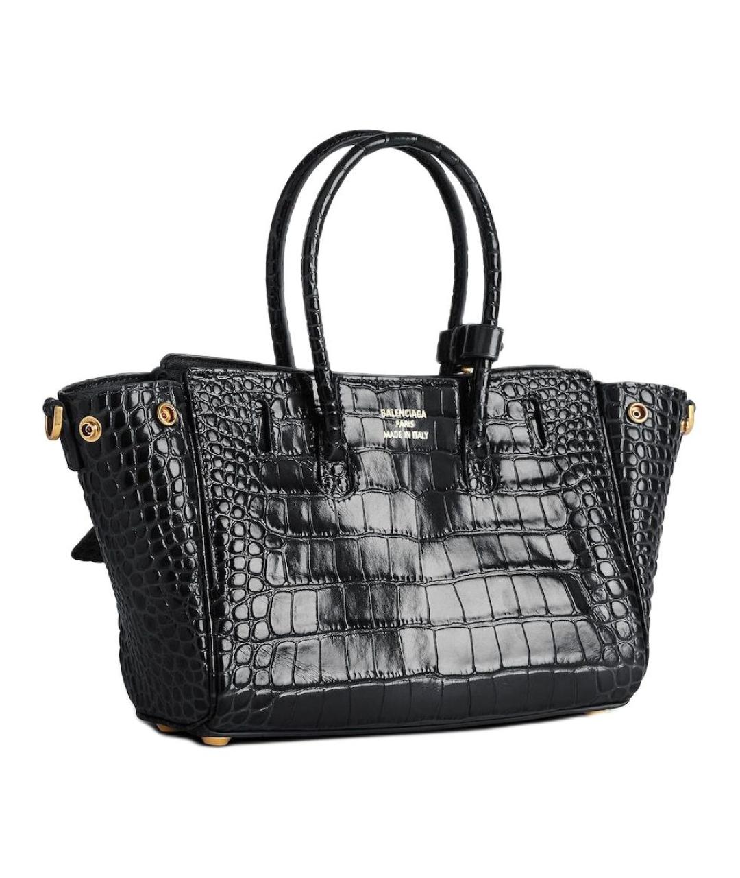 BALENCIAGA Черная кожаная сумка через плечо, фото 3