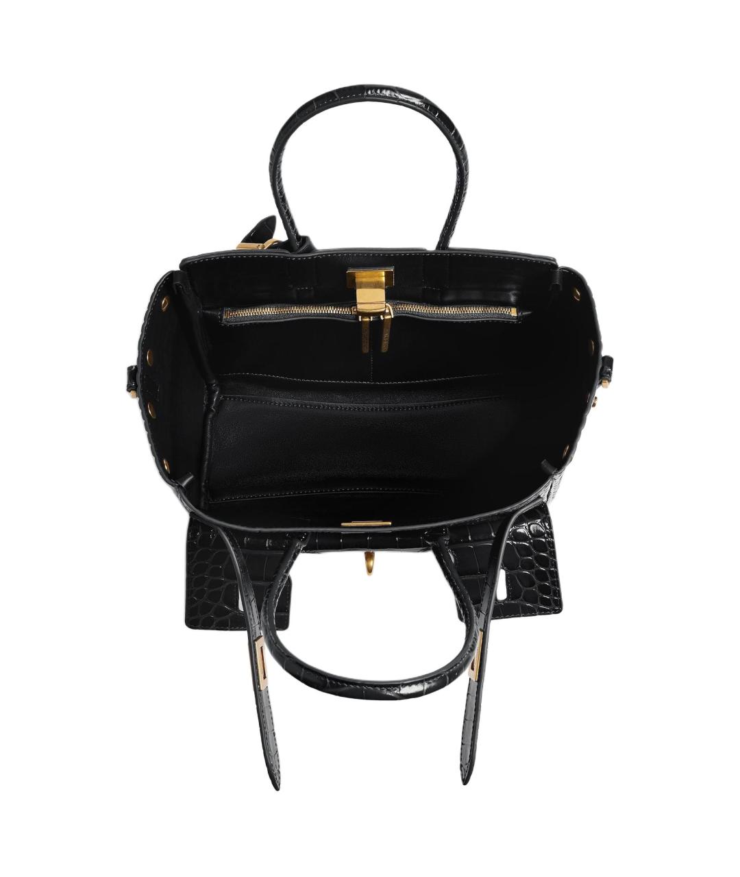 BALENCIAGA Черная кожаная сумка через плечо, фото 5