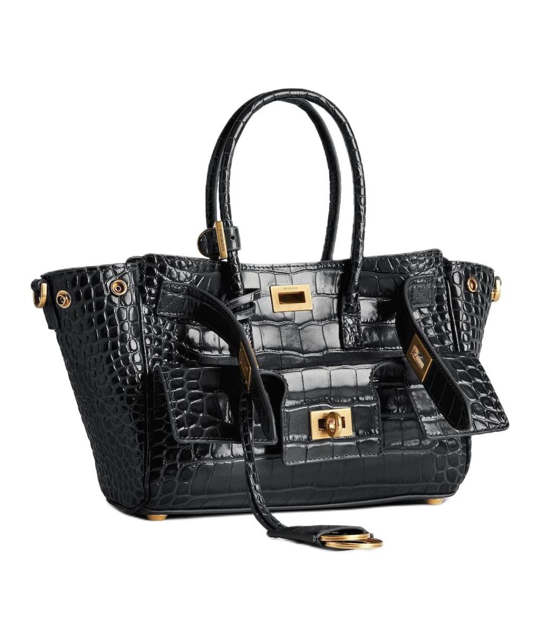 BALENCIAGA Черная кожаная сумка через плечо, фото 2