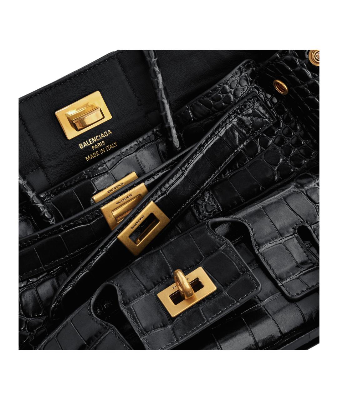 BALENCIAGA Черная кожаная сумка через плечо, фото 6