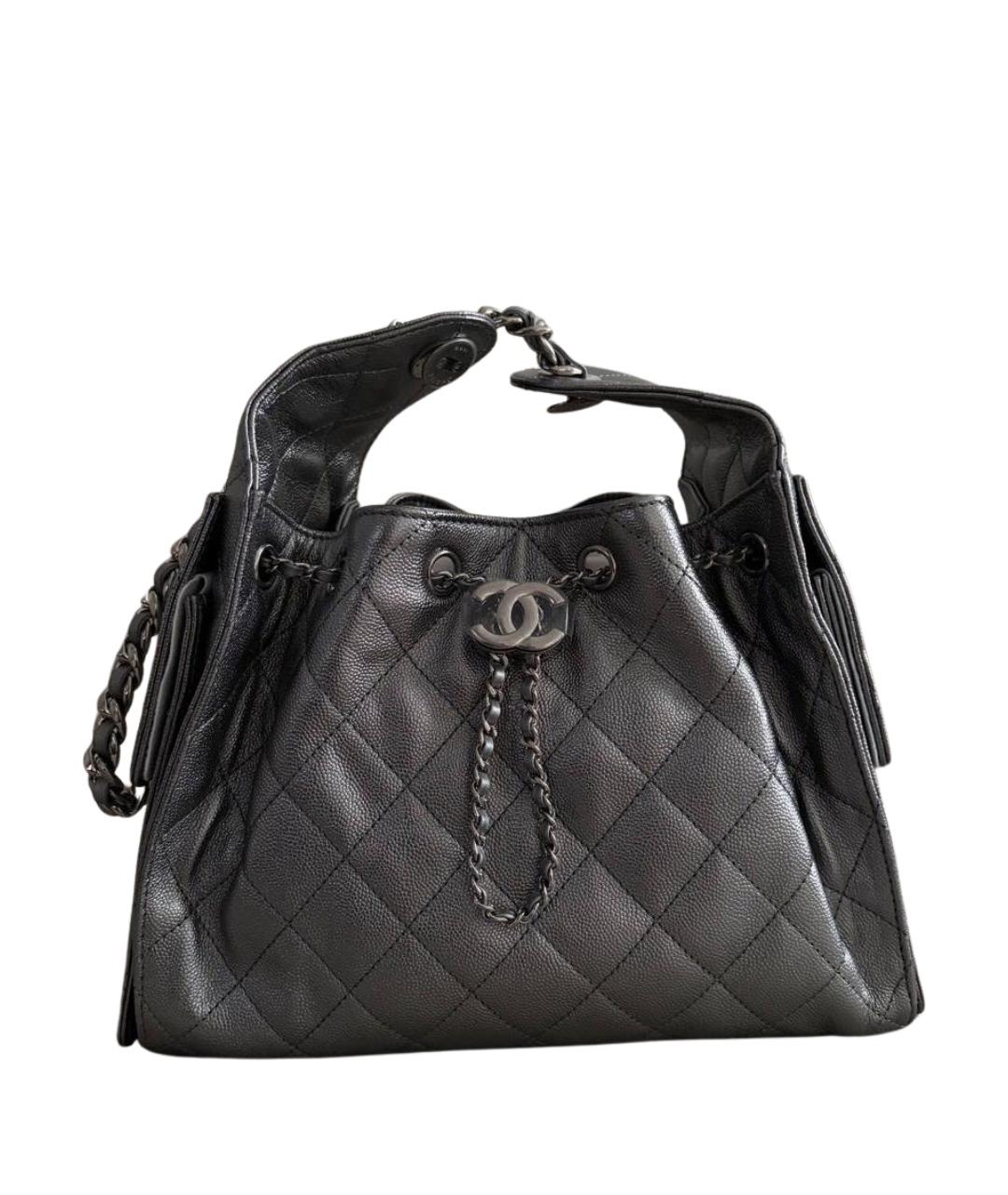 CHANEL Серебряная кожаная сумка тоут, фото 1