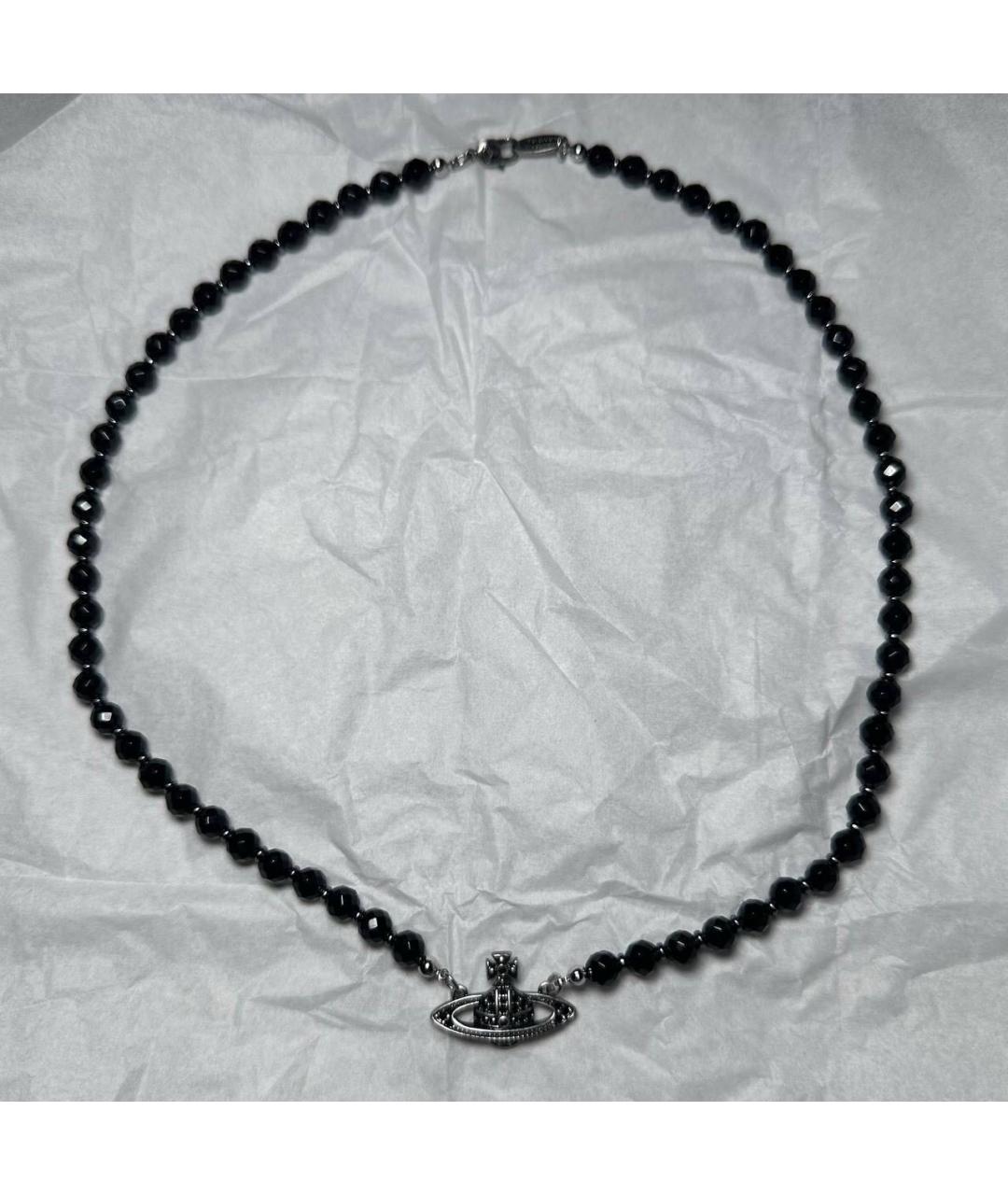 VIVIENNE WESTWOOD Черная металлическая цепочка/подвеска, фото 3