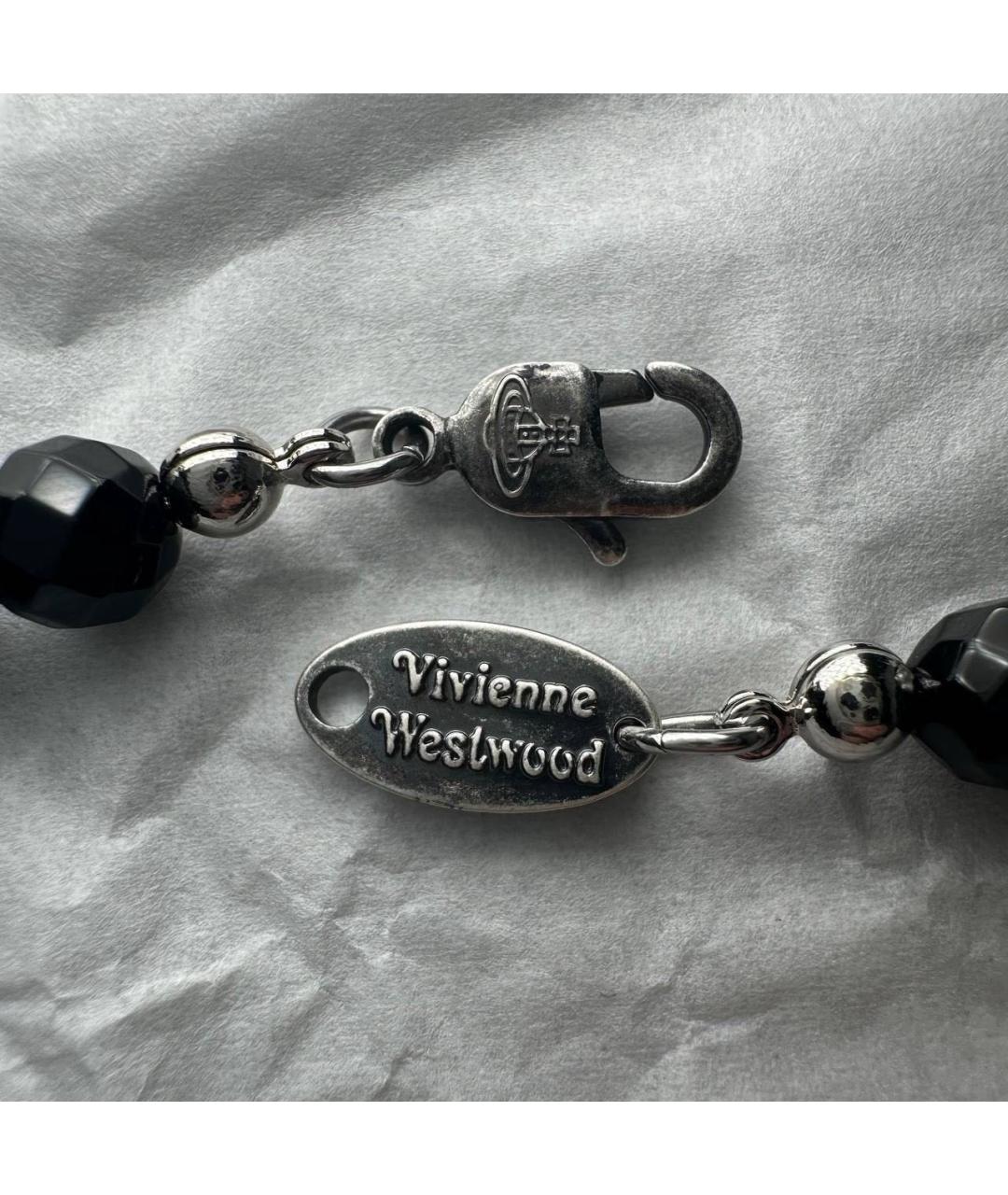 VIVIENNE WESTWOOD Черная металлическая цепочка/подвеска, фото 7
