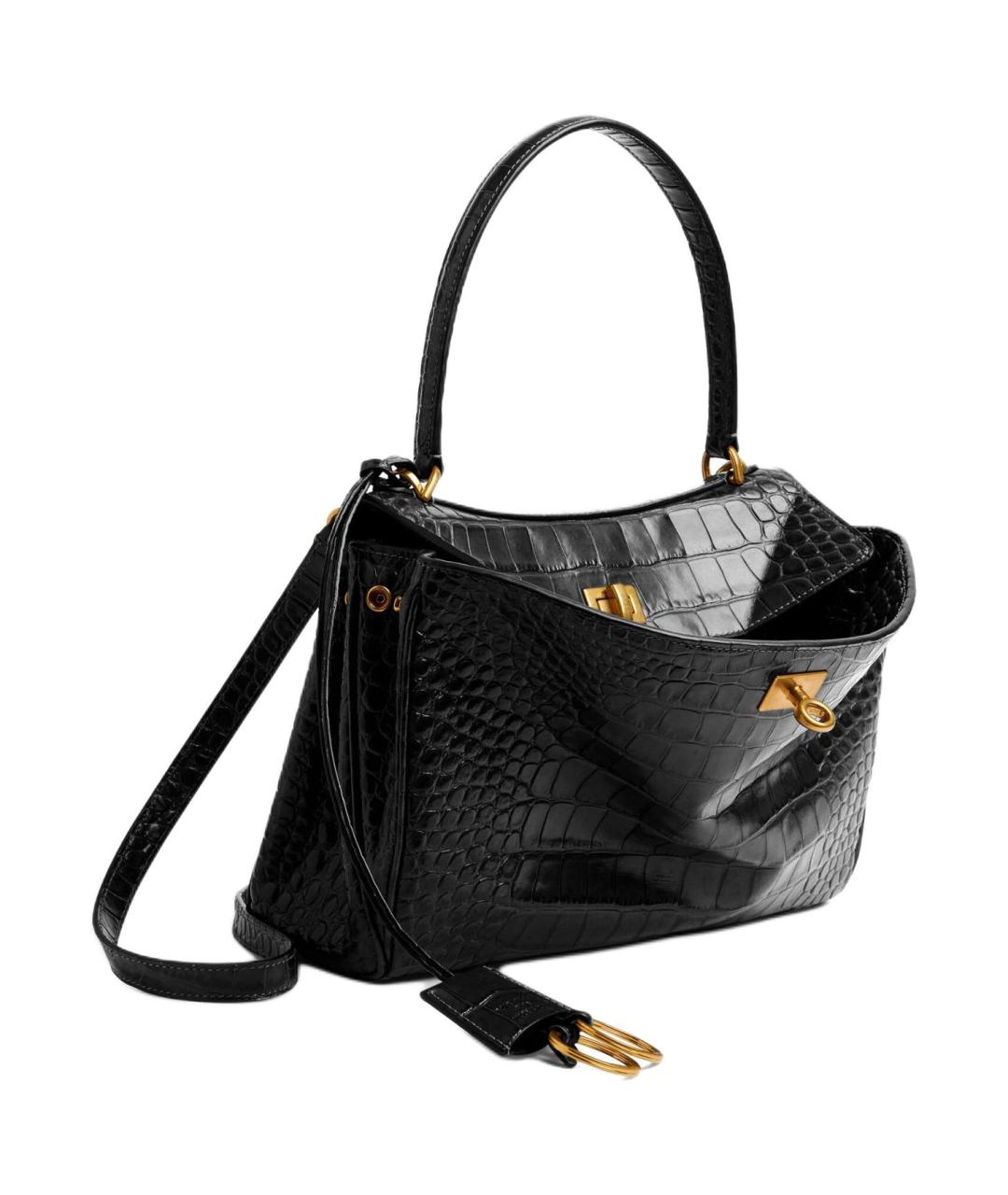 BALENCIAGA Черная кожаная сумка через плечо, фото 3