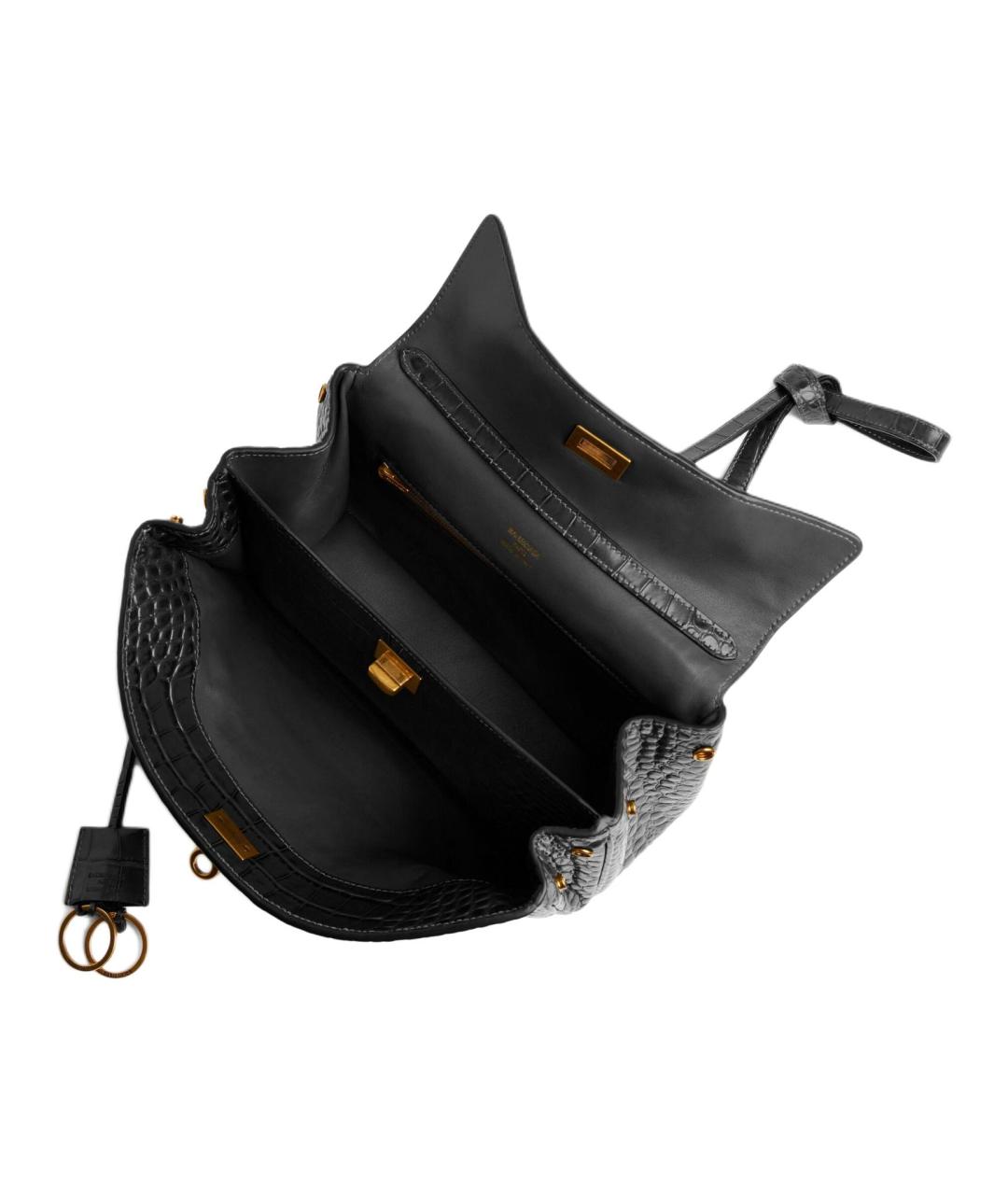 BALENCIAGA Черная кожаная сумка через плечо, фото 5