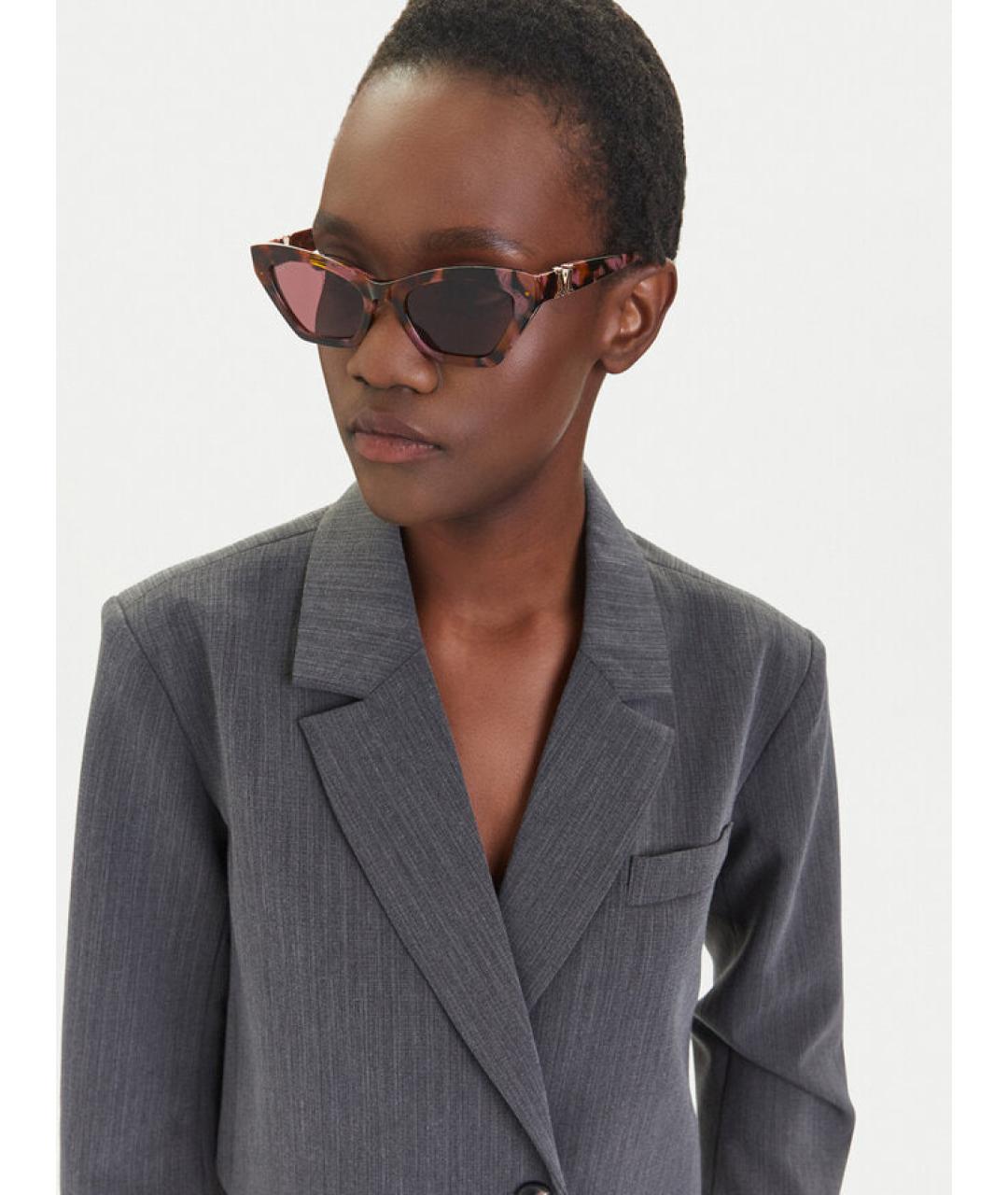 MAX MARA Коричневые пластиковые солнцезащитные очки, фото 3