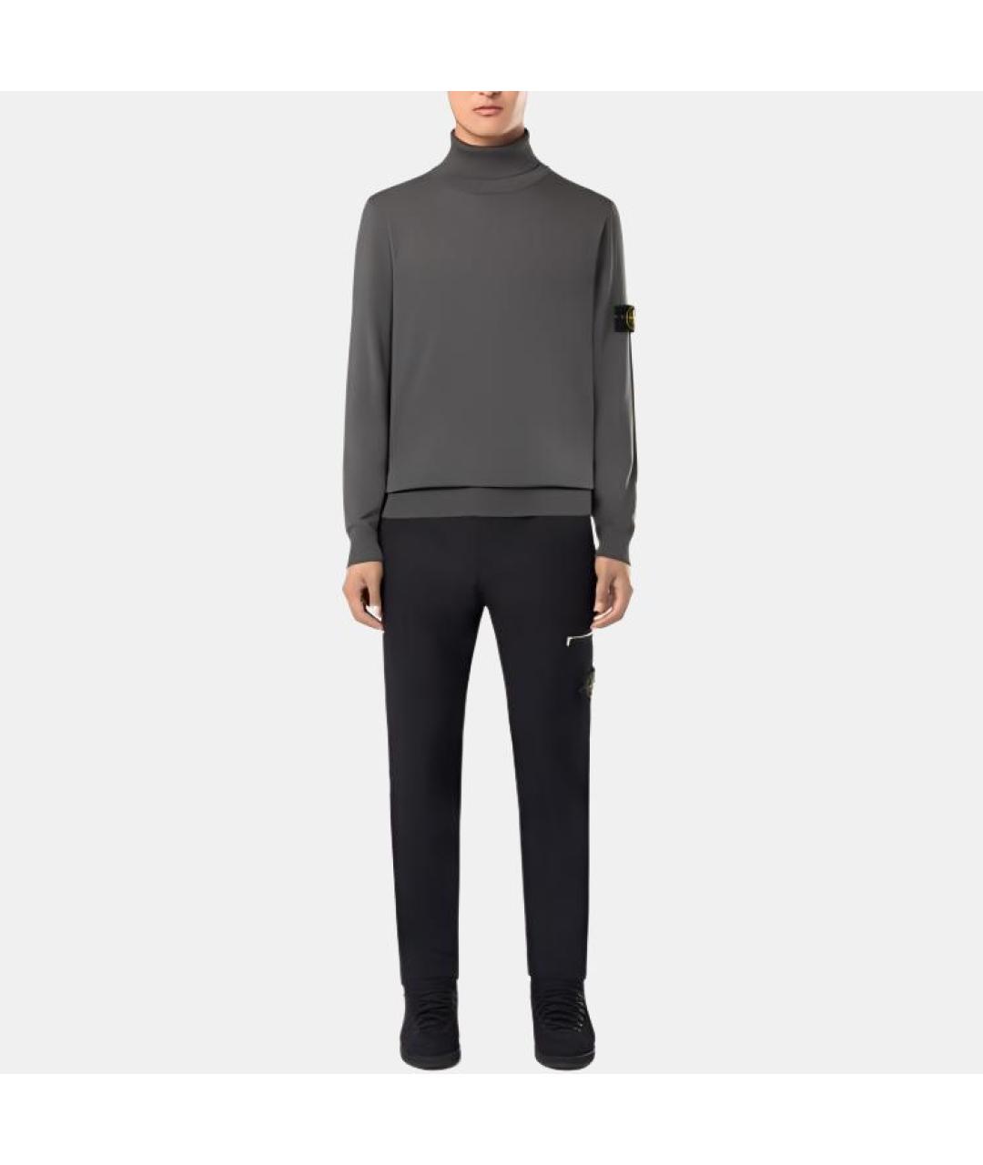 STONE ISLAND Черные повседневные брюки, фото 4