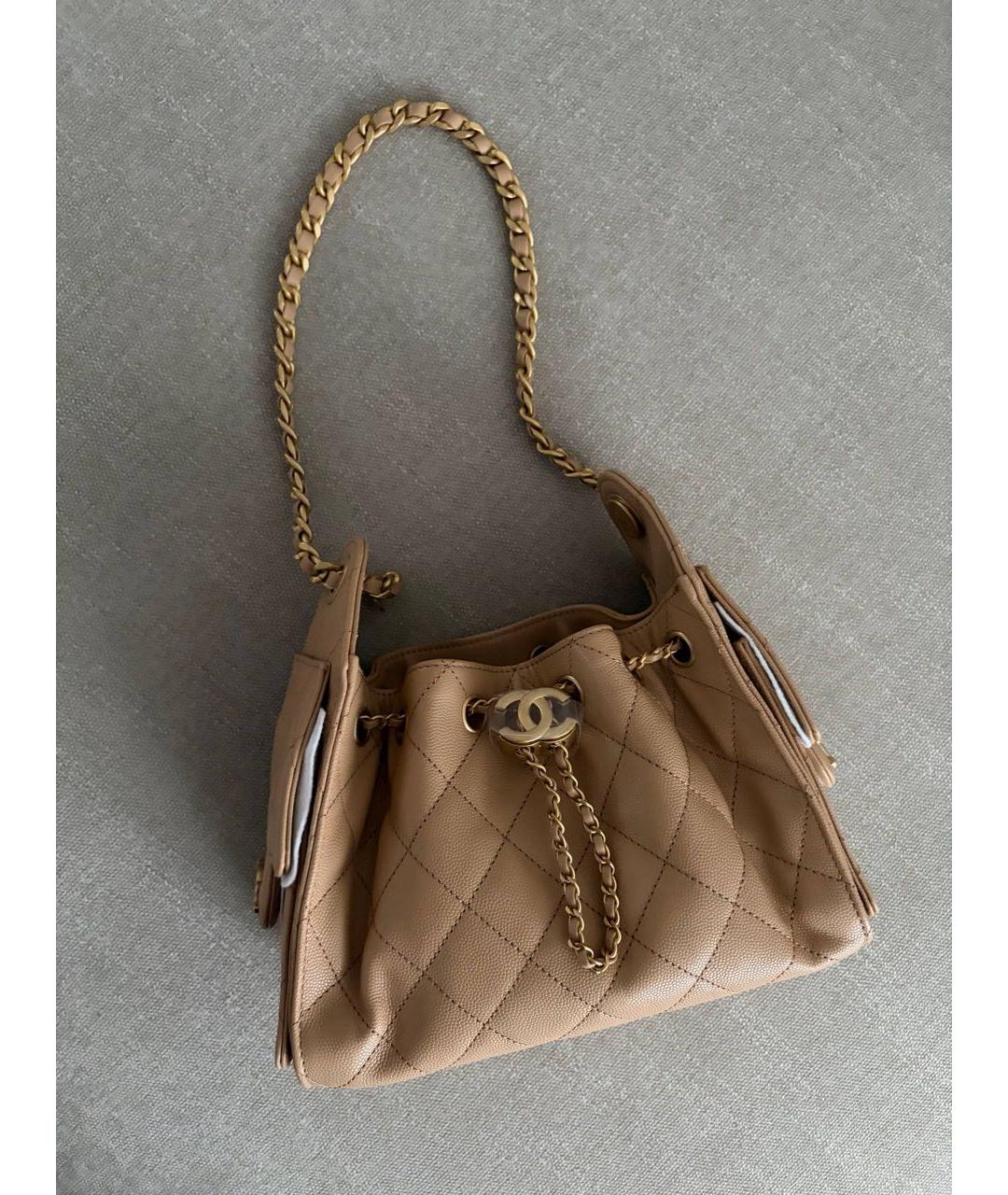 CHANEL Коричневая кожаная сумка тоут, фото 2