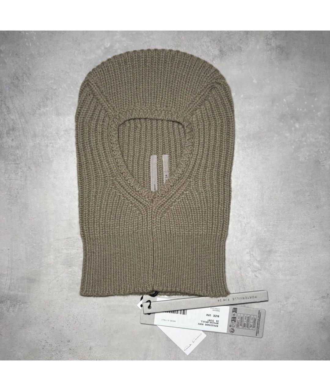RICK OWENS Бежевая шерстяная шапка, фото 7
