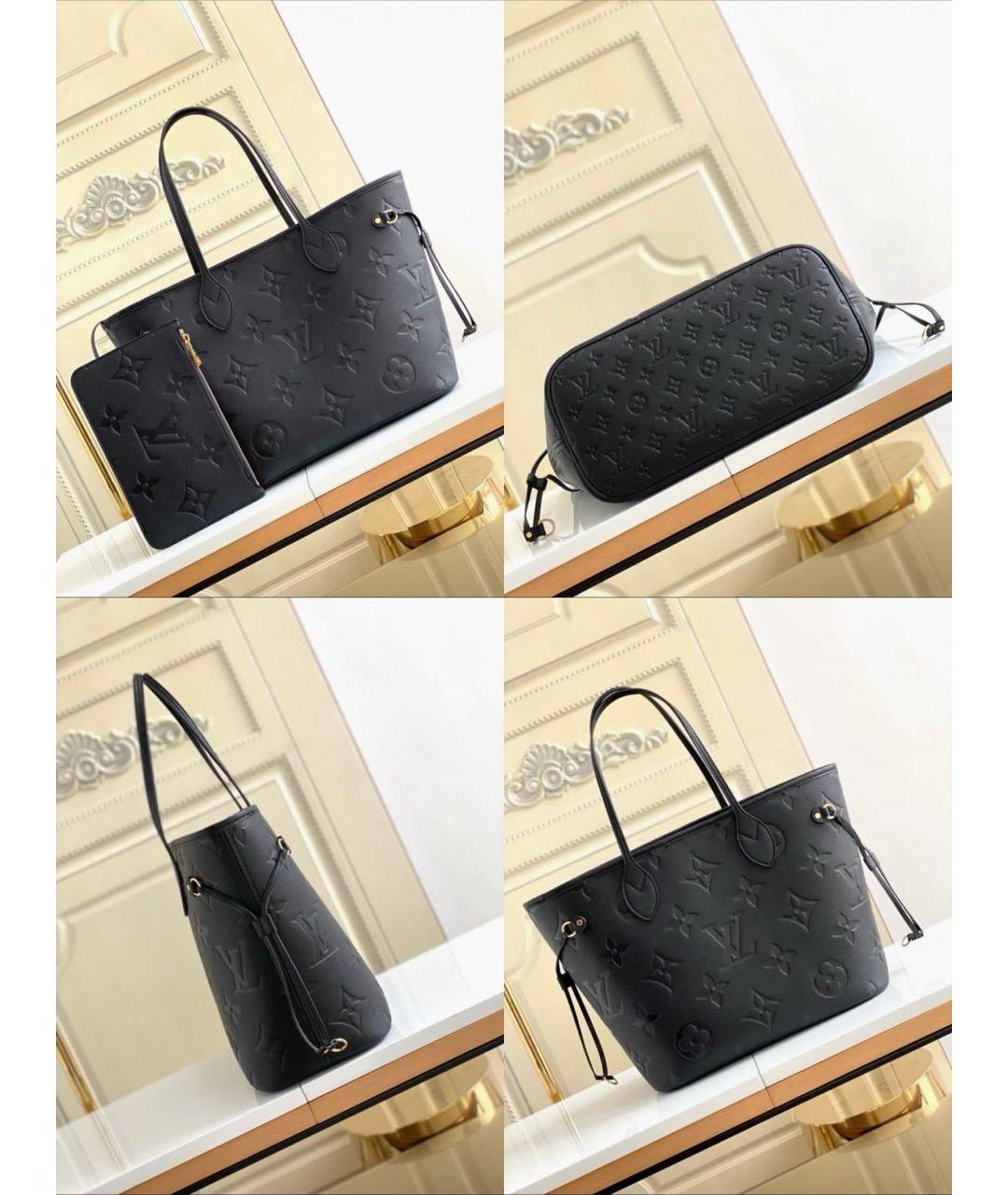 LOUIS VUITTON Черная кожаная сумка тоут, фото 2