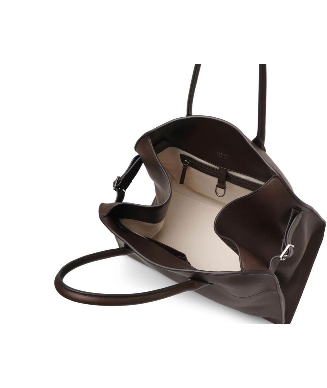 THE ROW Коричневая кожаная сумка с короткими ручками, фото 2