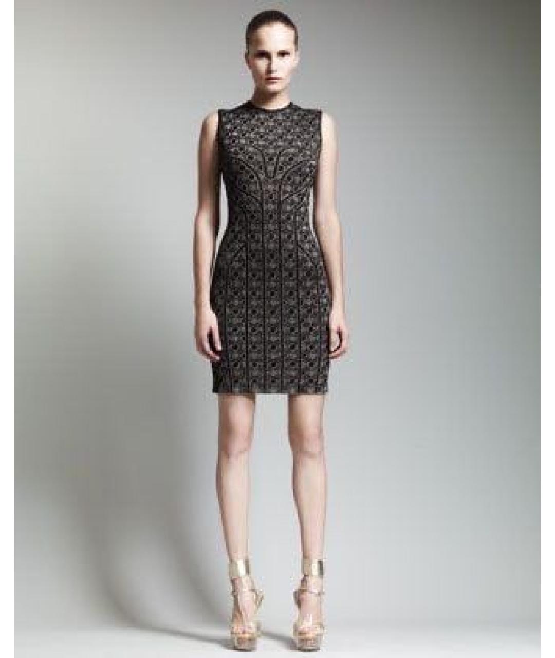 ALEXANDER MCQUEEN Черное вискозное коктейльное платье, фото 7
