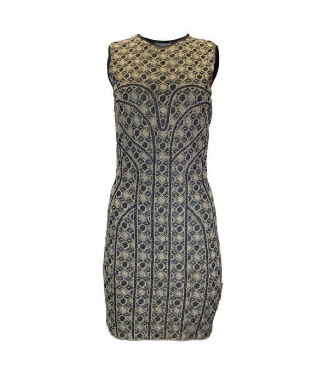 ALEXANDER MCQUEEN Черное вискозное коктейльное платье, фото 1