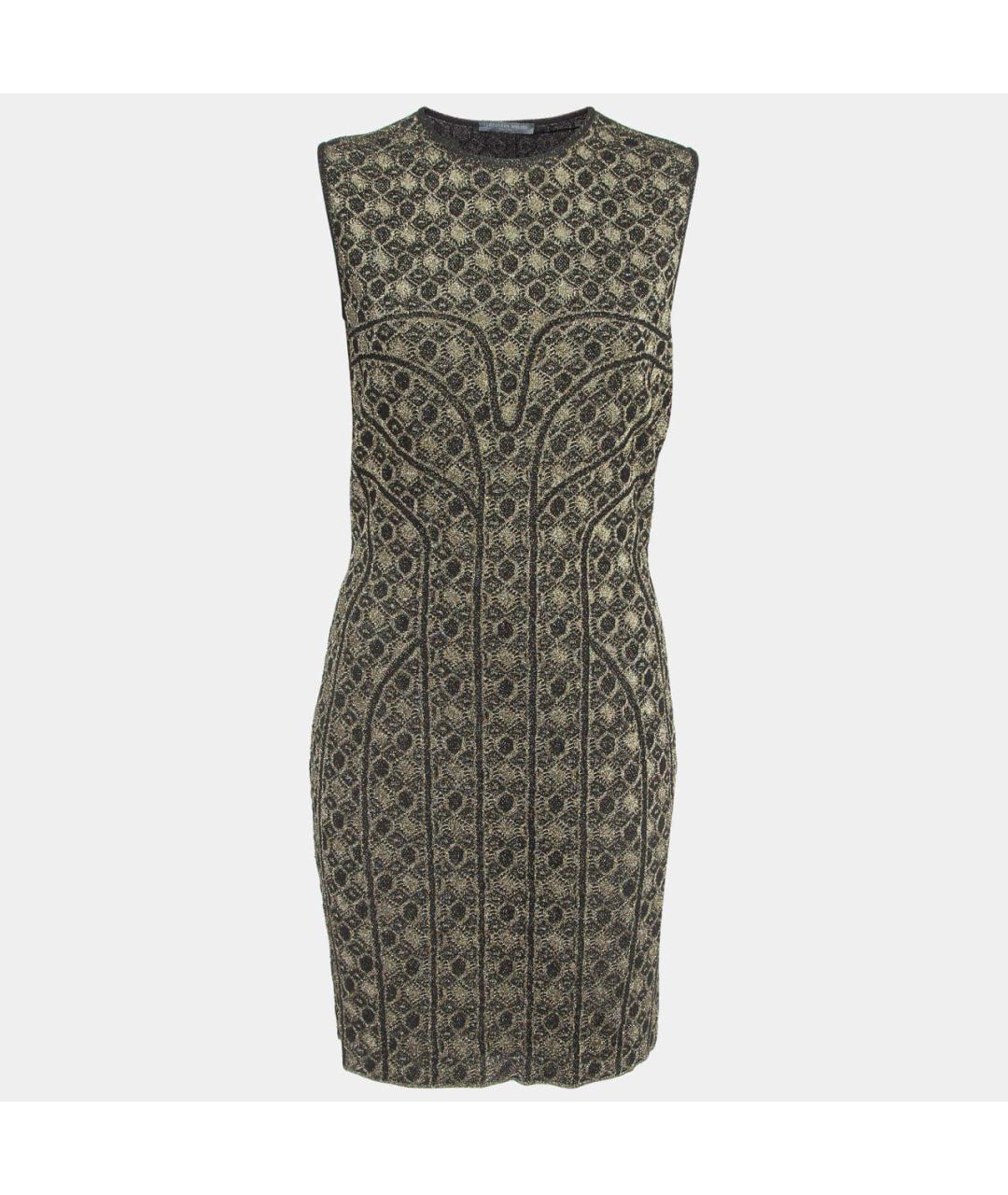 ALEXANDER MCQUEEN Черное вискозное коктейльное платье, фото 2