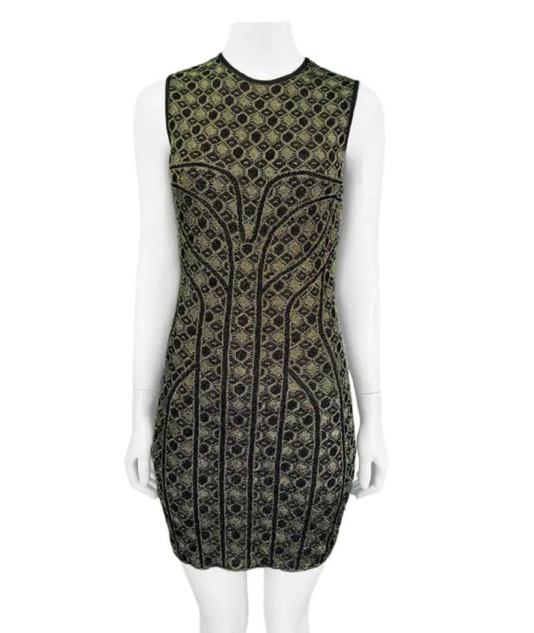 ALEXANDER MCQUEEN Черное вискозное коктейльное платье, фото 3