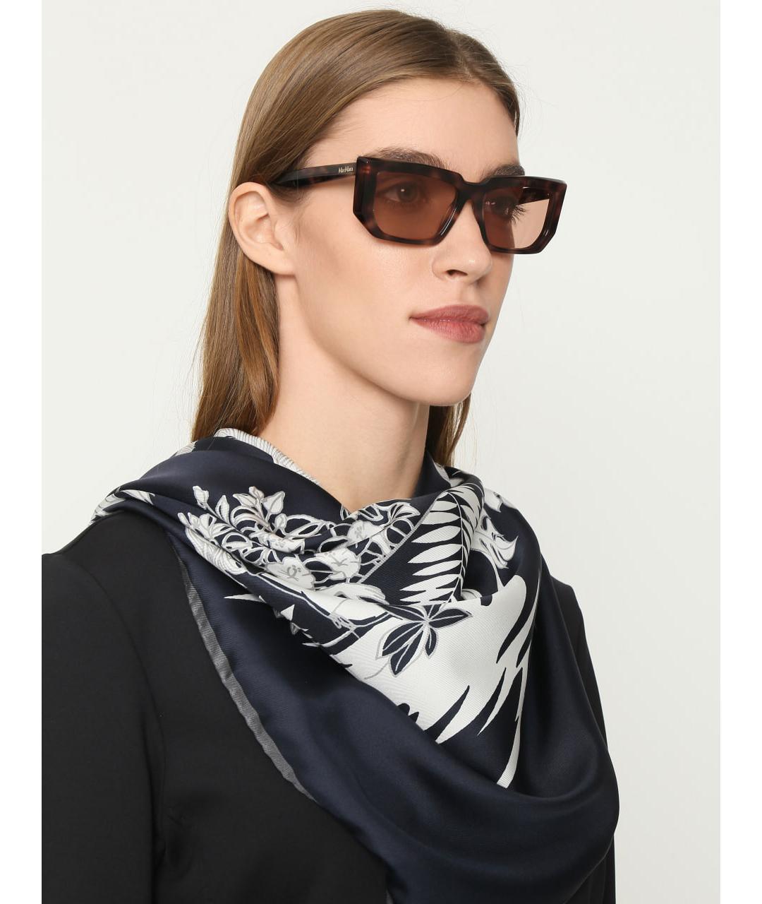 MAX MARA Коричневые пластиковые солнцезащитные очки, фото 4