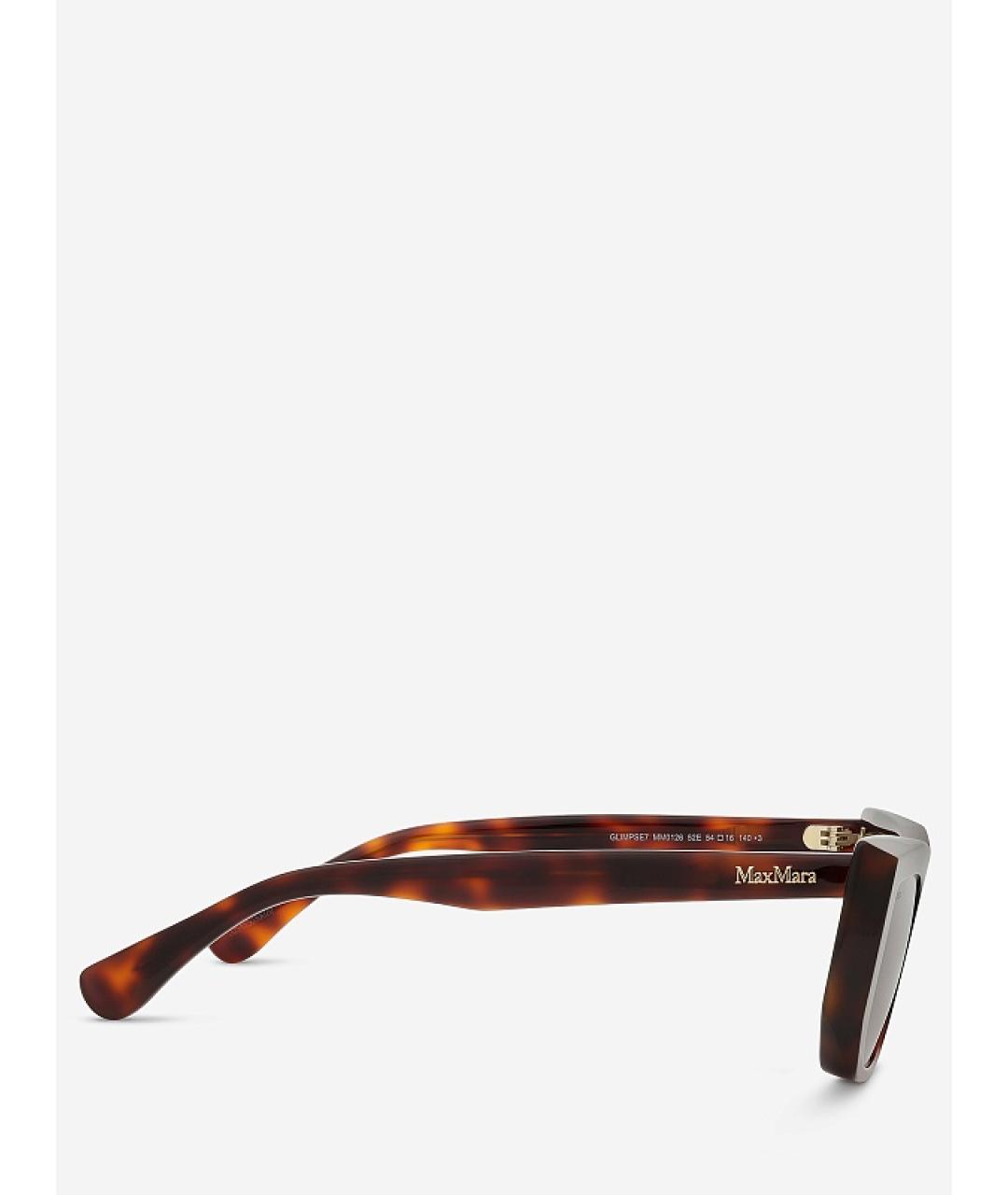 MAX MARA Коричневые пластиковые солнцезащитные очки, фото 2