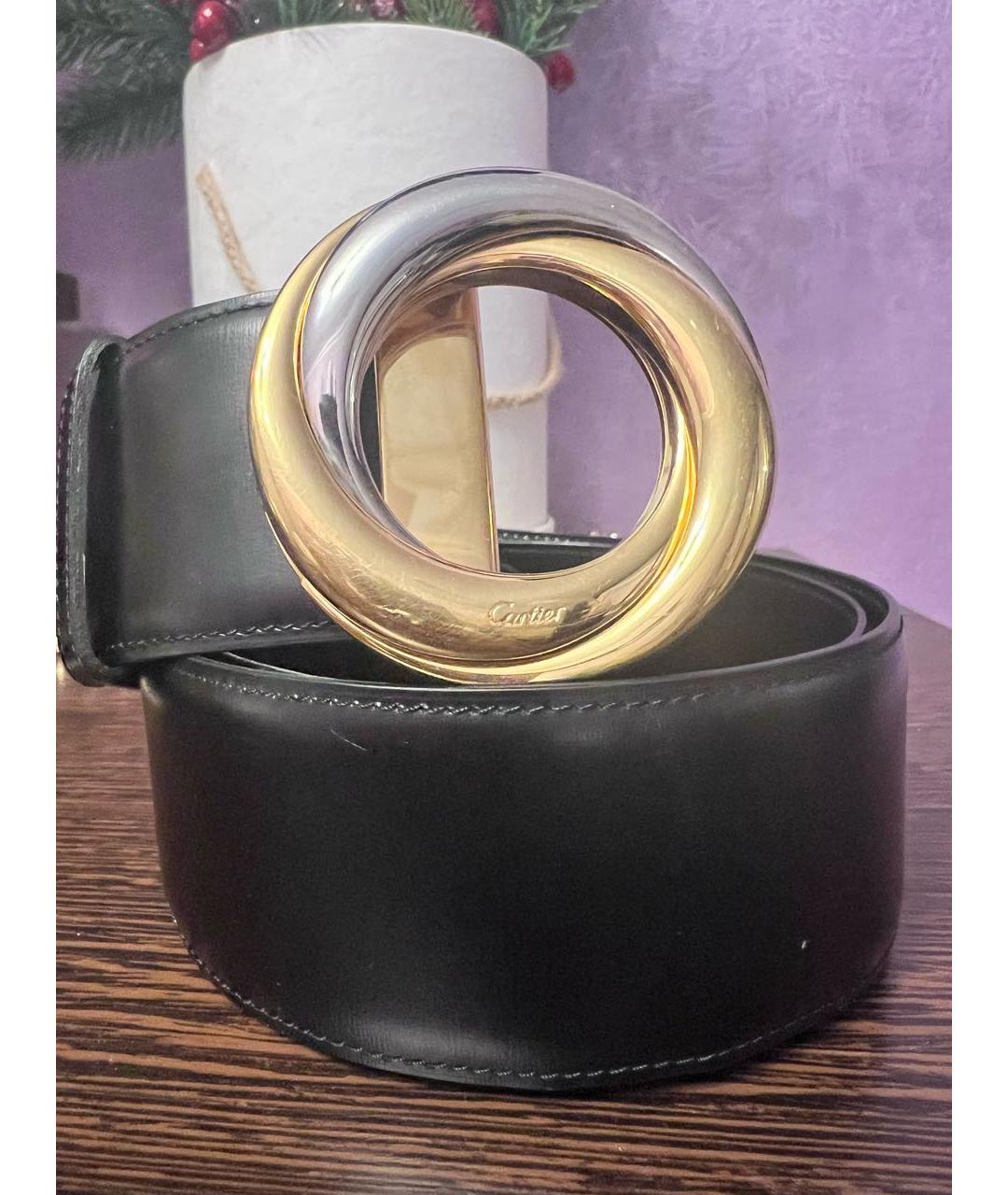 CARTIER Черный кожаный ремень, фото 2