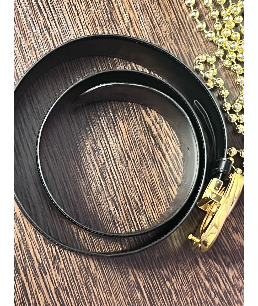 CARTIER Черный кожаный ремень, фото 3