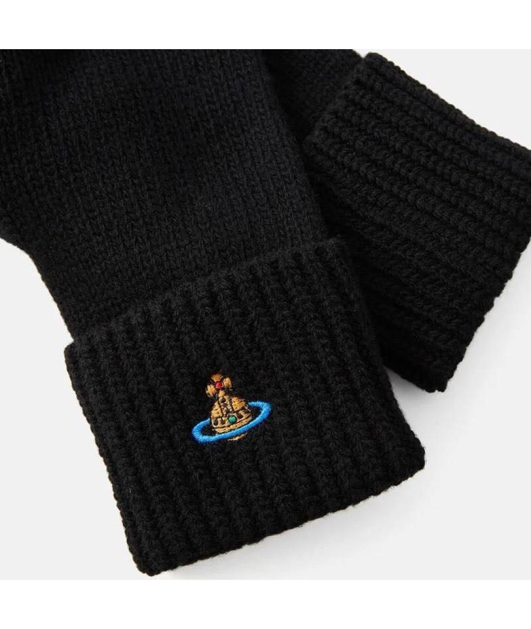 VIVIENNE WESTWOOD Черные шерстяные перчатки, фото 3