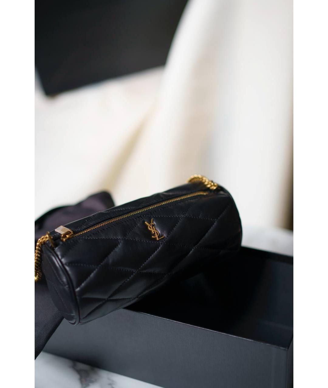 SAINT LAURENT Черная кожаная сумка через плечо, фото 4