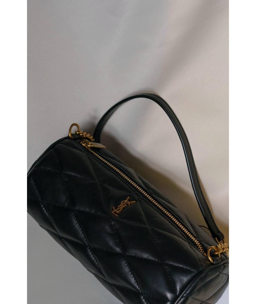 SAINT LAURENT Черная кожаная сумка через плечо, фото 5