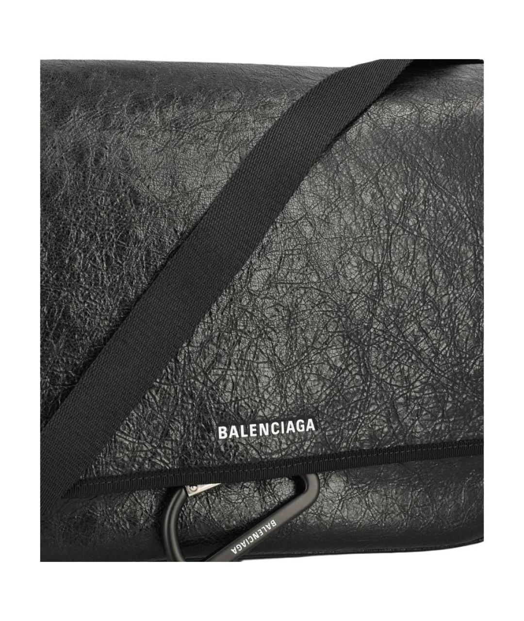 BALENCIAGA Черная кожаная сумка на плечо, фото 4