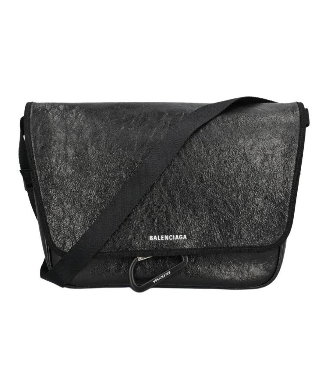 BALENCIAGA Черная кожаная сумка на плечо, фото 1