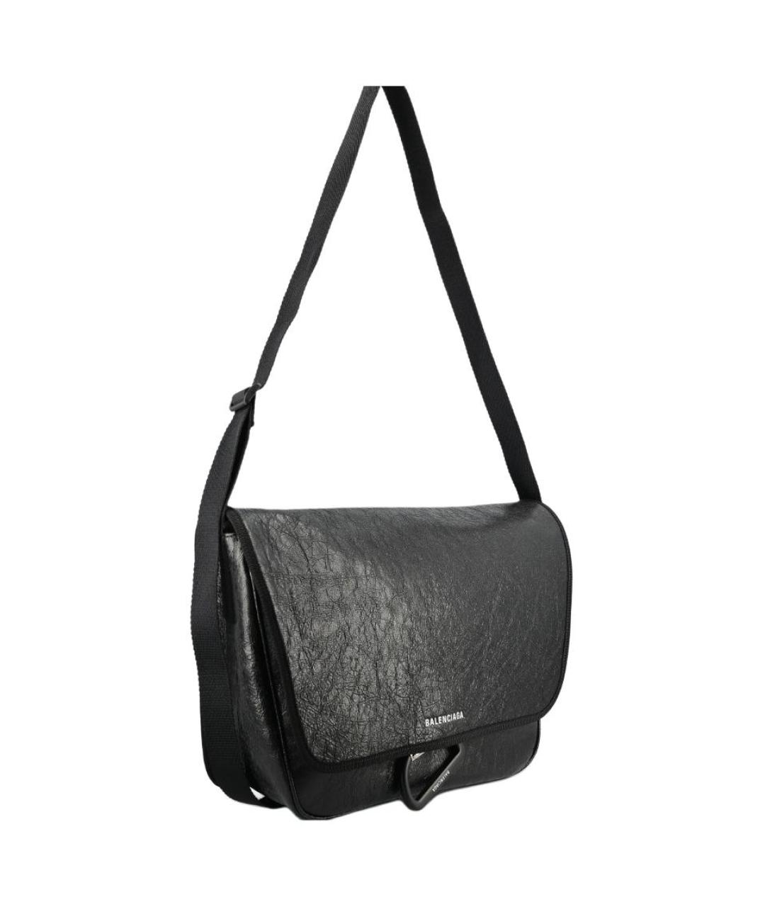 BALENCIAGA Черная кожаная сумка на плечо, фото 3