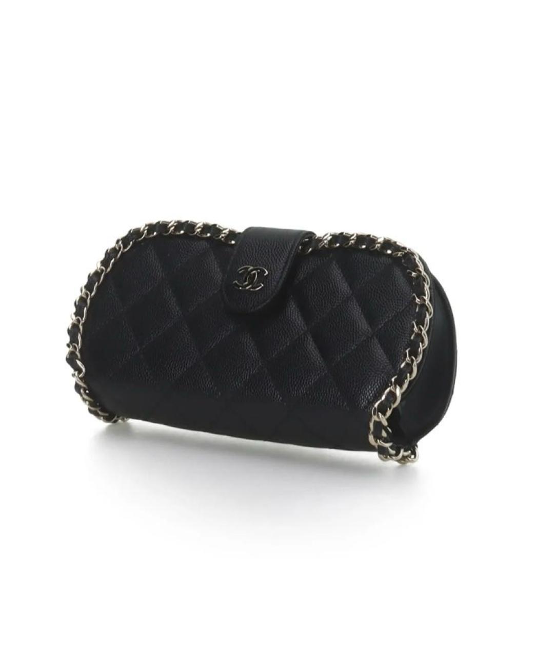 CHANEL Черная кожаная сумка через плечо, фото 2