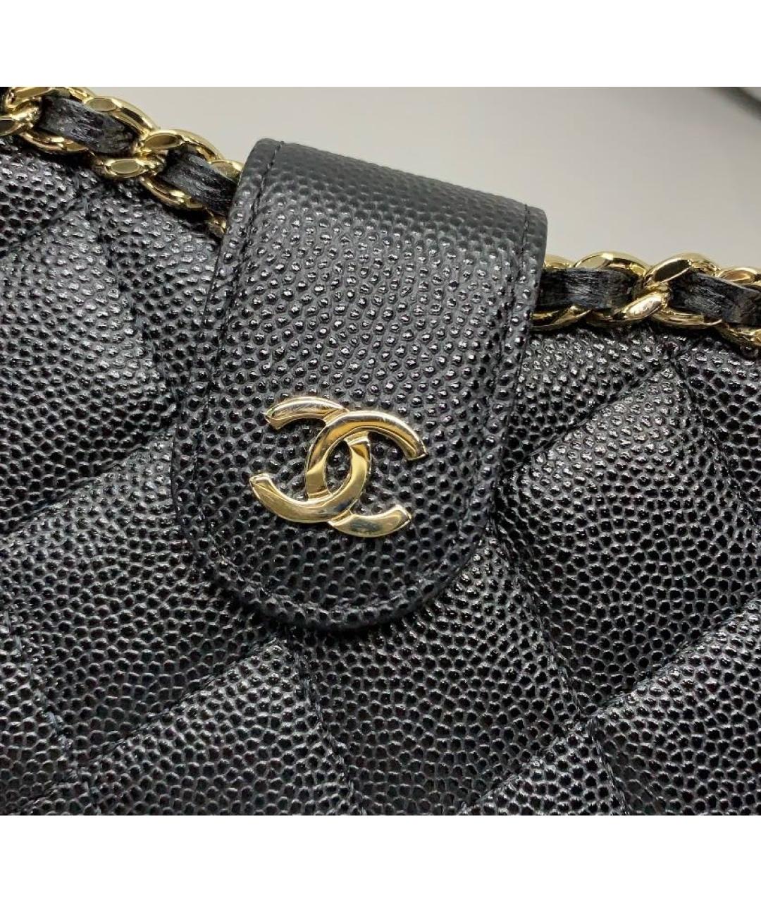 CHANEL Черная кожаная сумка через плечо, фото 6