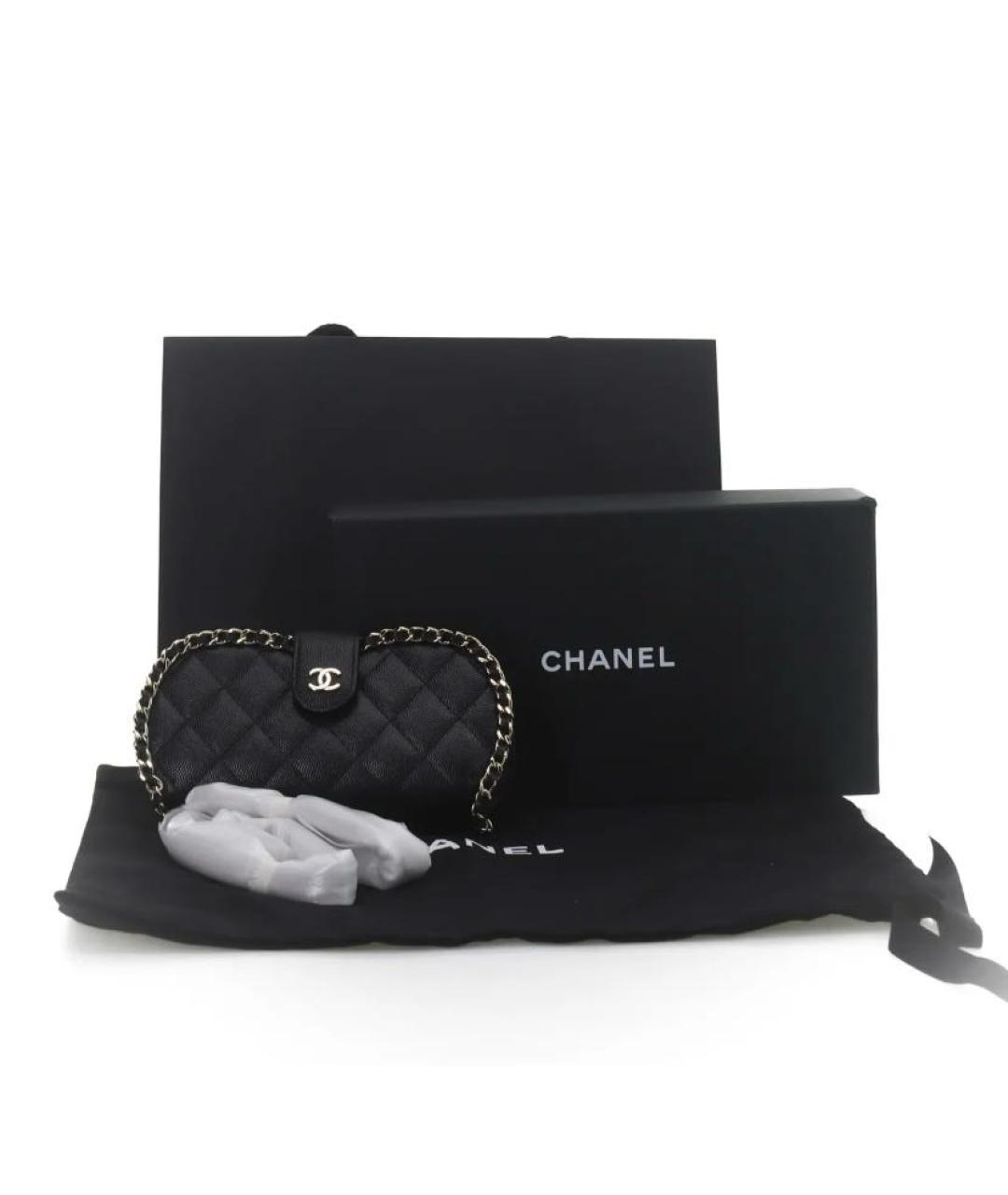 CHANEL Черная кожаная сумка через плечо, фото 5