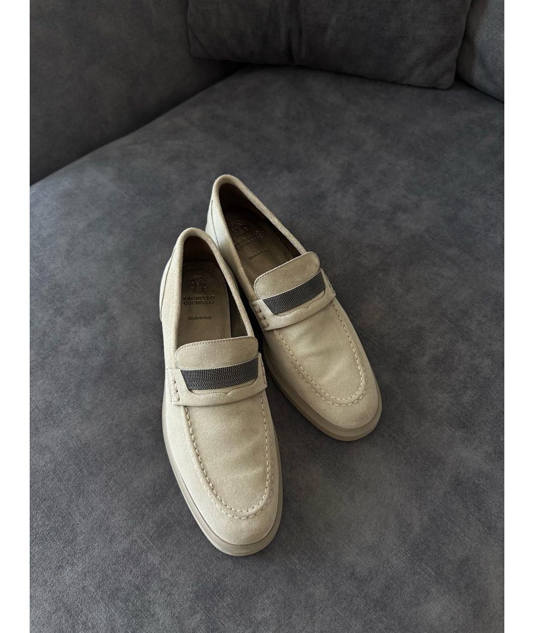 BRUNELLO CUCINELLI Серые замшевые лоферы, фото 3