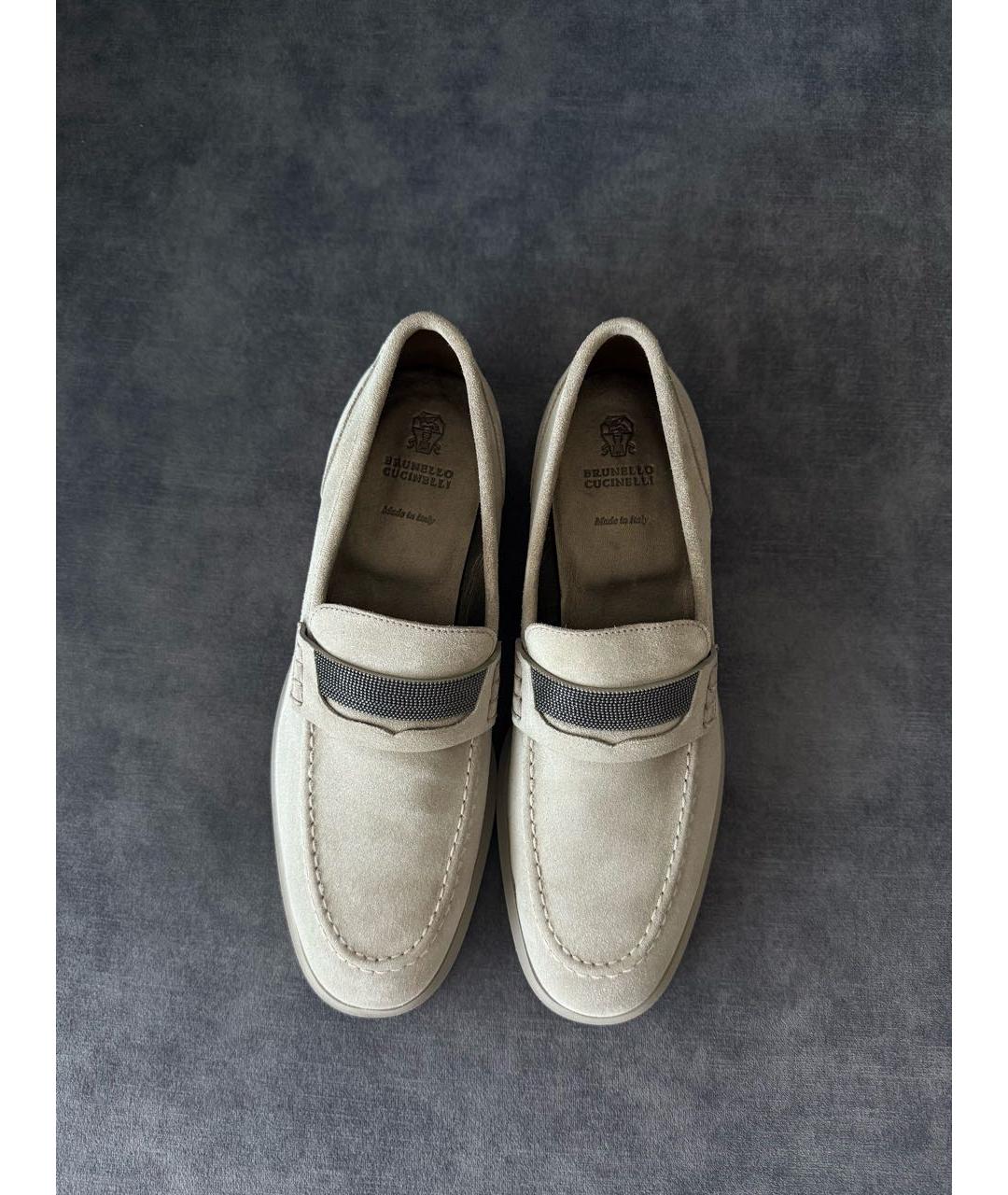 BRUNELLO CUCINELLI Серые замшевые лоферы, фото 2