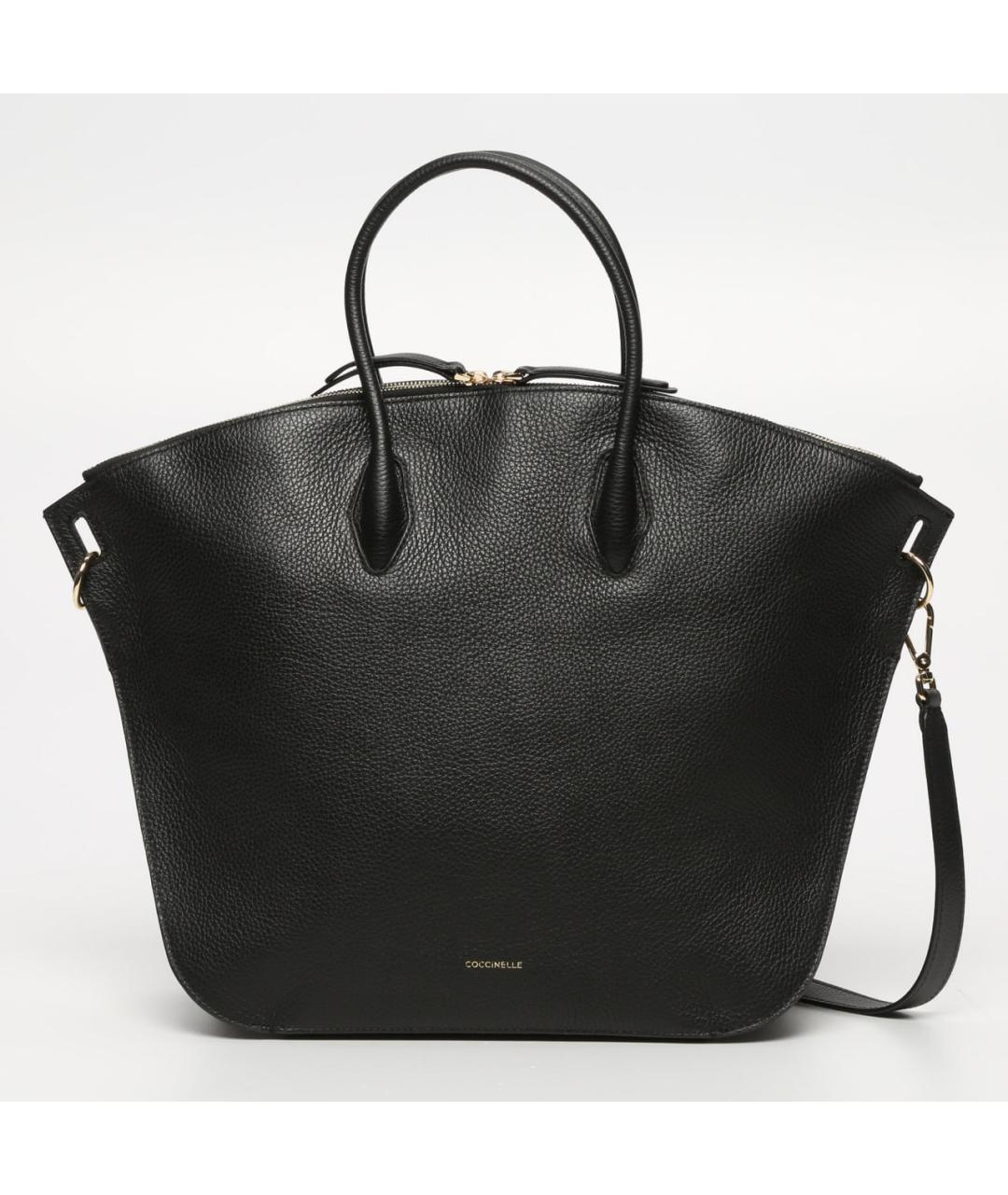 COCCINELLE Черная кожаная сумка с короткими ручками, фото 6