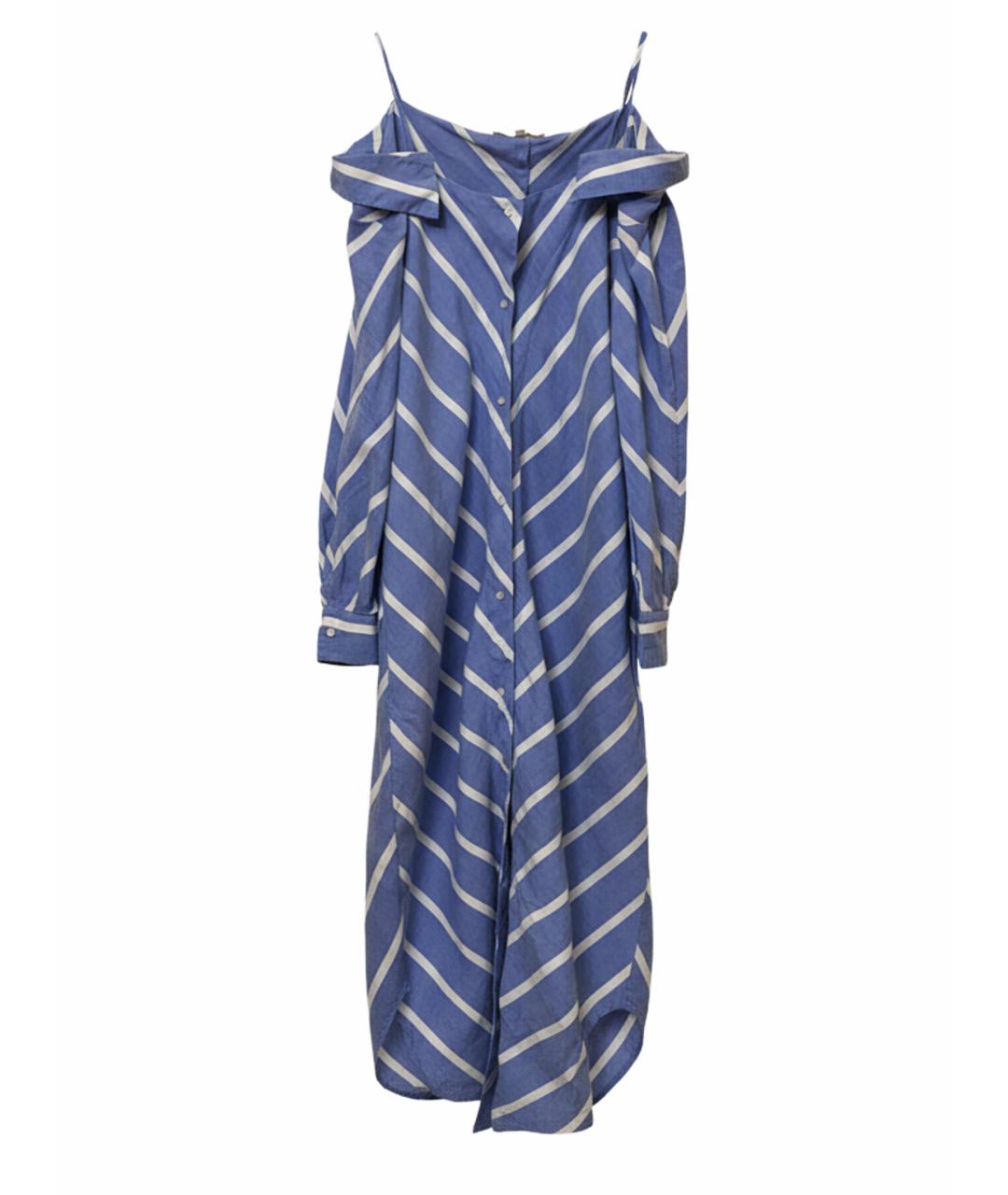 MAJE Голубое льняное повседневное платье, фото 1