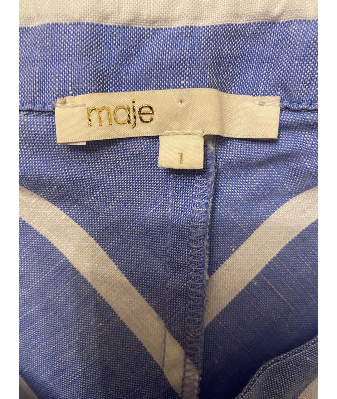 MAJE Голубое льняное повседневное платье, фото 3
