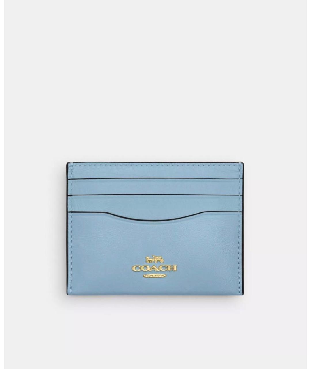 COACH Голубой кардхолдер из лакированной кожи, фото 3