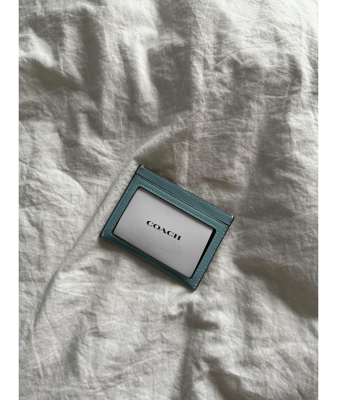 COACH Голубой кардхолдер из лакированной кожи, фото 2