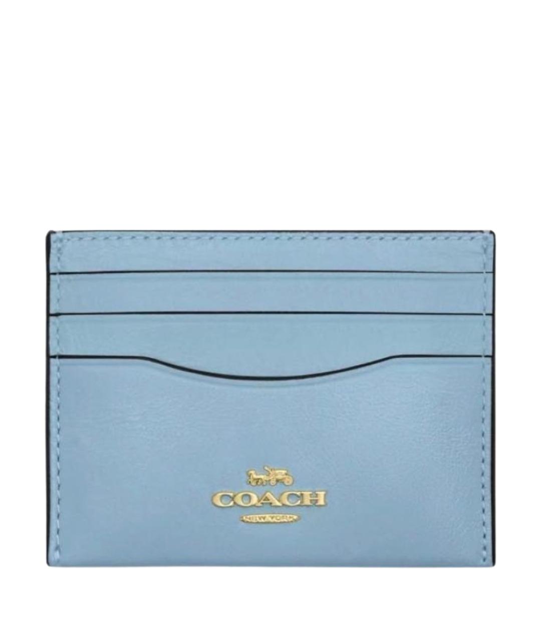 COACH Голубой кардхолдер из лакированной кожи, фото 1